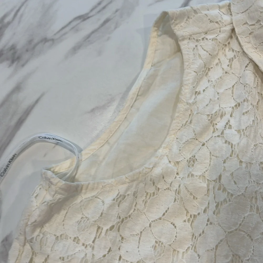 Calvin Klein Eyelet Button Down Tank